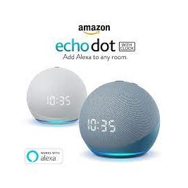 cho Dot con Reloj (5.ª generación) | Parlante inteligente con reloj y Alexa